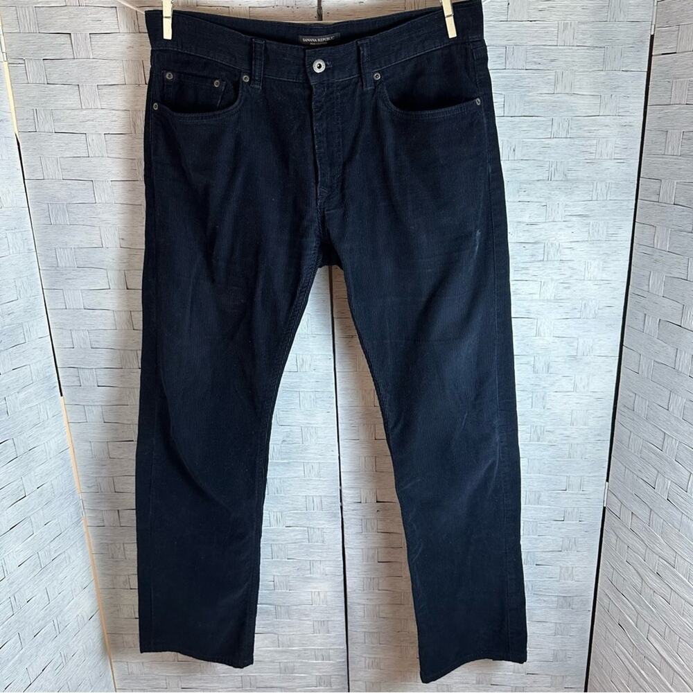 Banana Republic‎ Indigo corduroy straight, flag men's trousers, electric grandpa